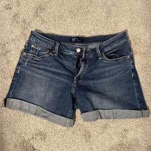 GAP Women's Rolled-Hem Dark Blue Denim Shorts